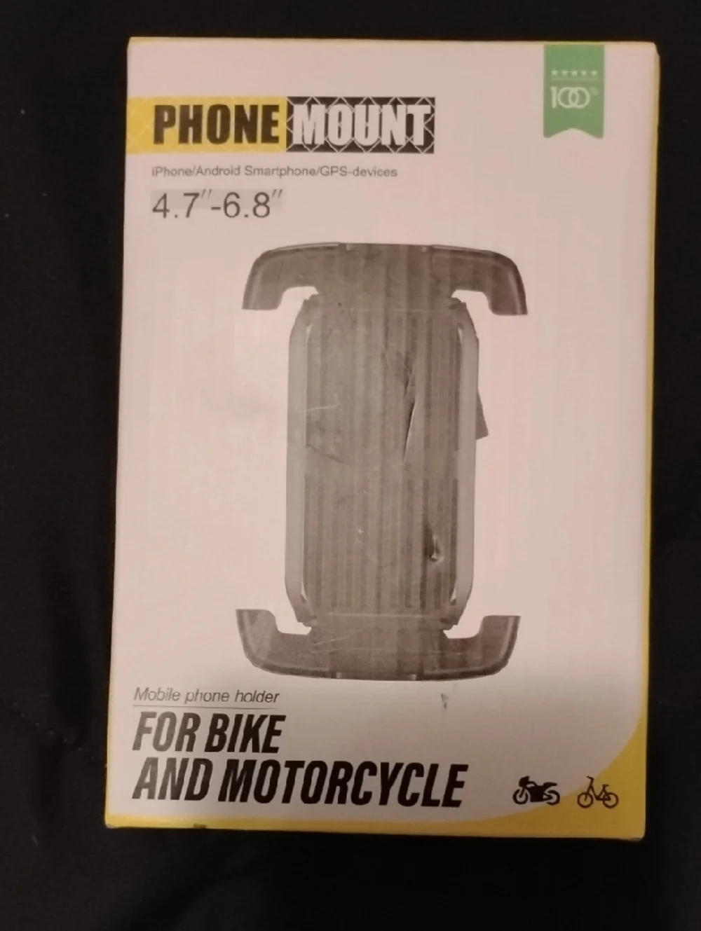 Bike & Motorcycle Phone Holder (Black/Yellow)